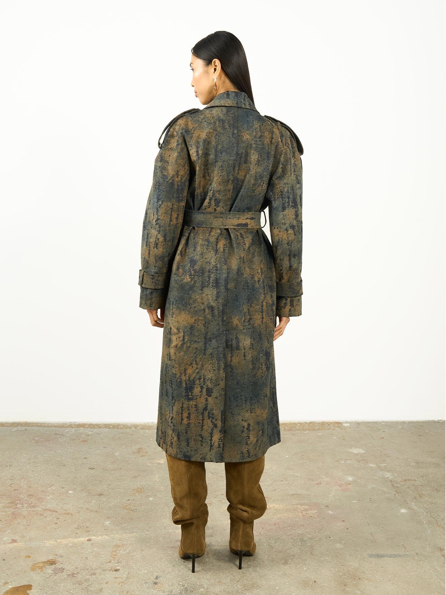 Patterned Trench Coat