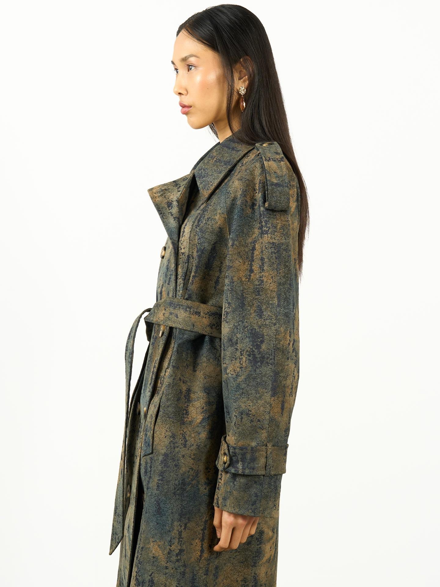 Patterned Trench Coat