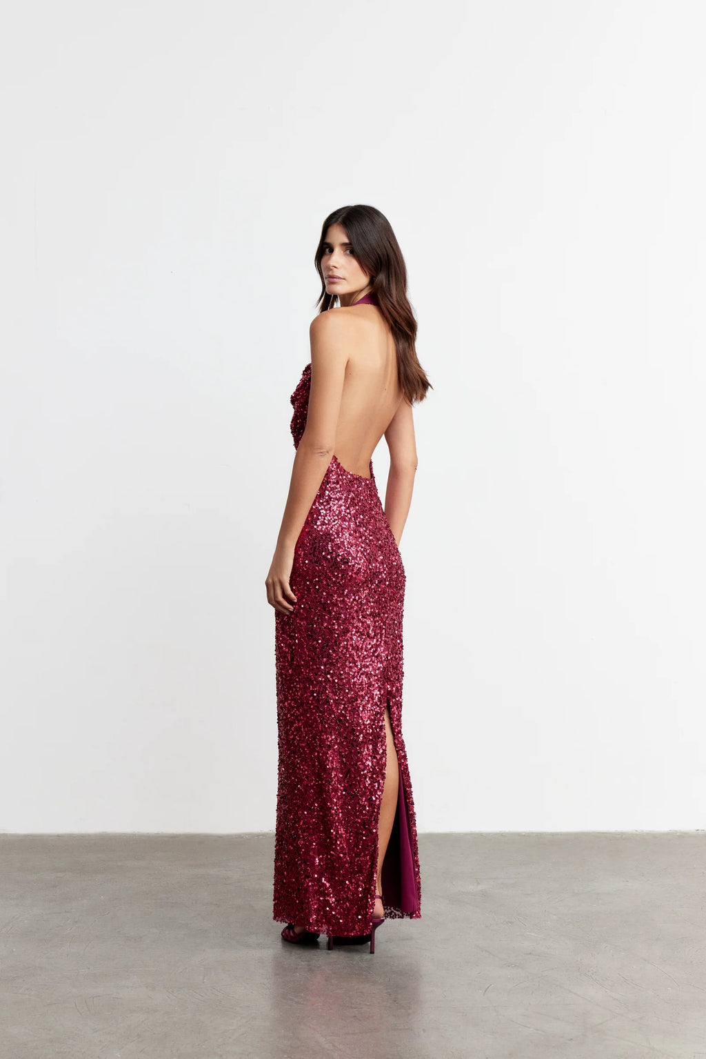 JANET Asymmetrical Sequin Dress