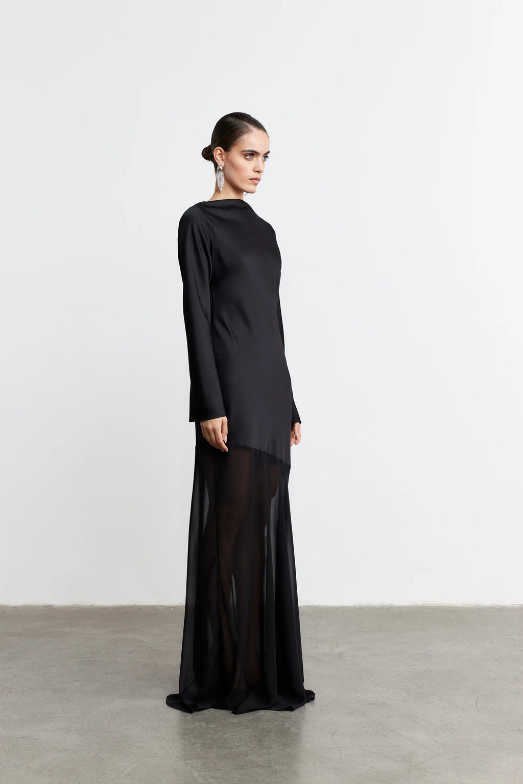 AQUA Satin Maxi Dress