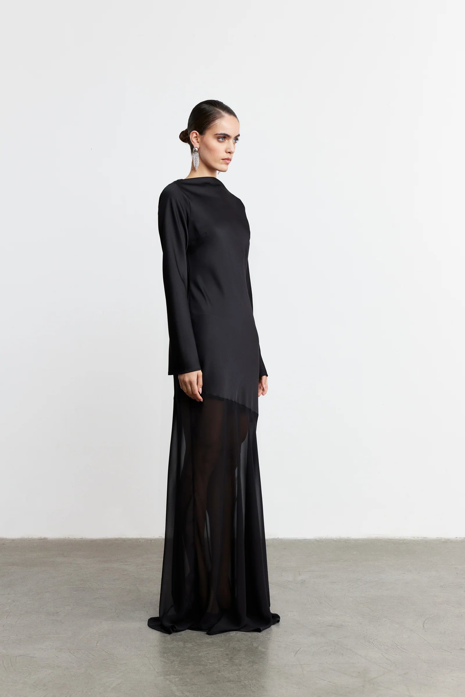 AQUA Satin Maxi Dress