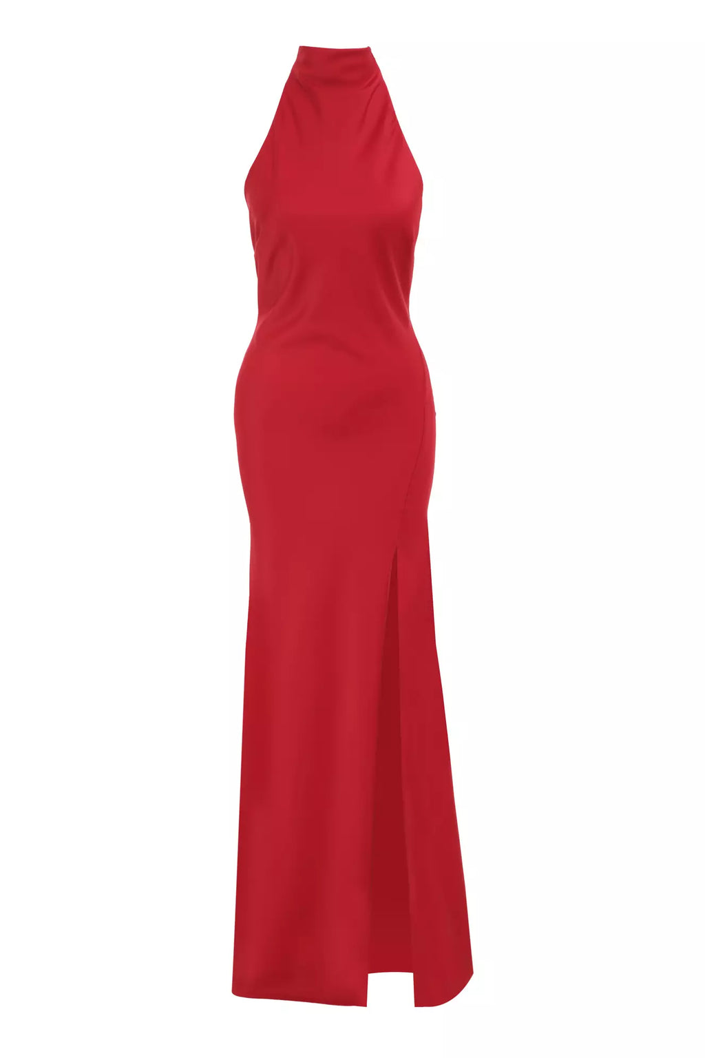 Red Satin Sleeveless Dress 