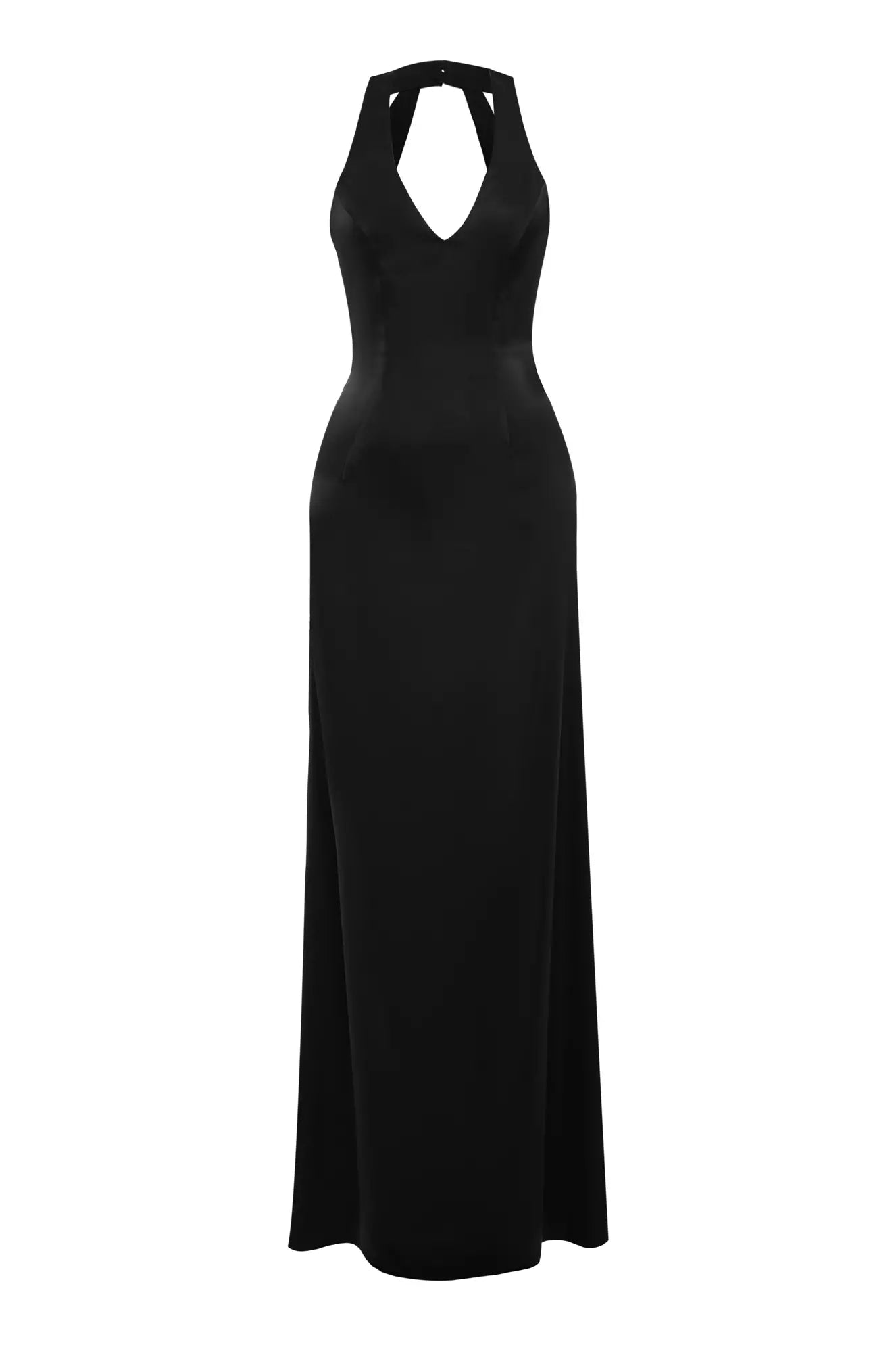 Black Satin Long Dress