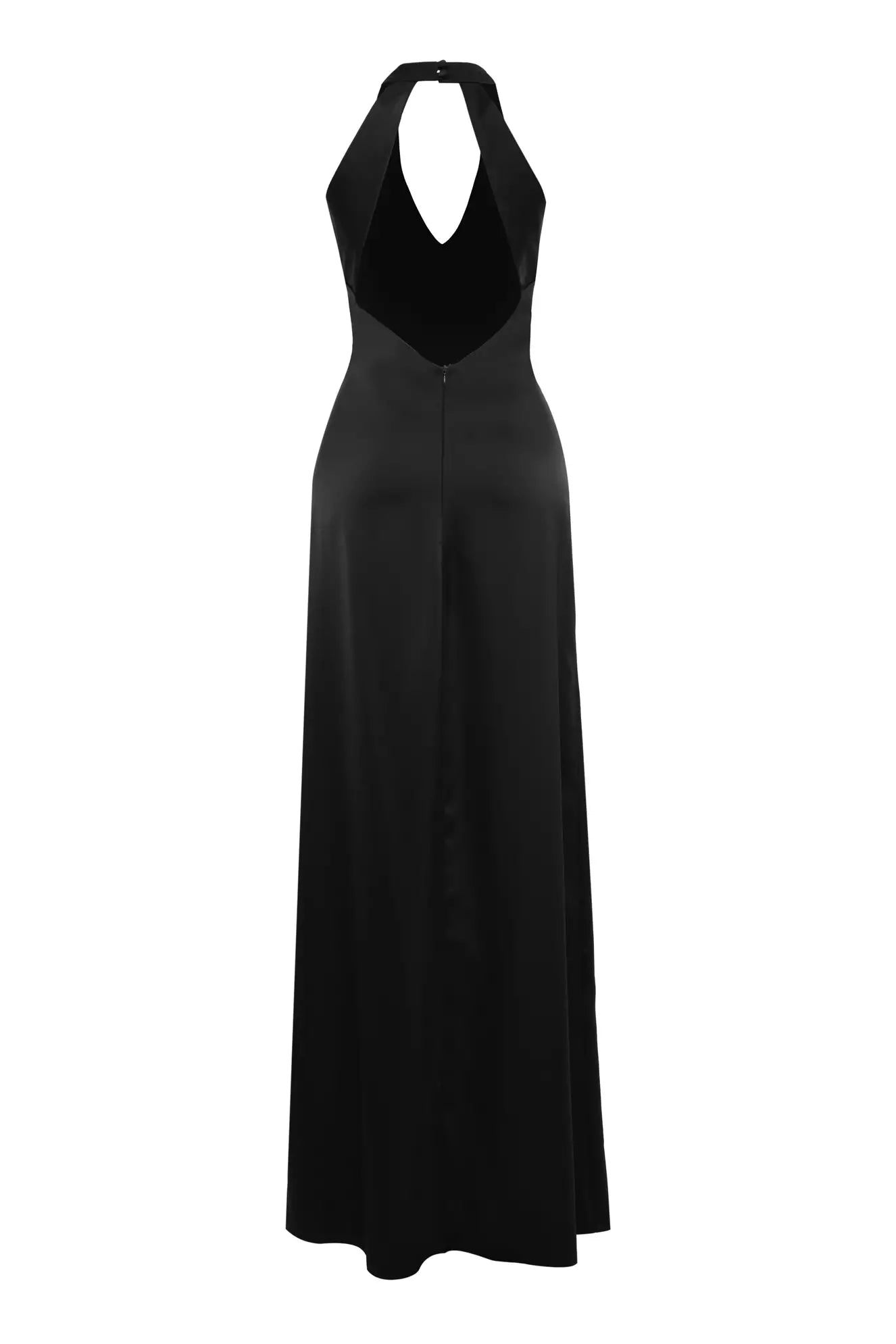 Black Satin Maxi Dress