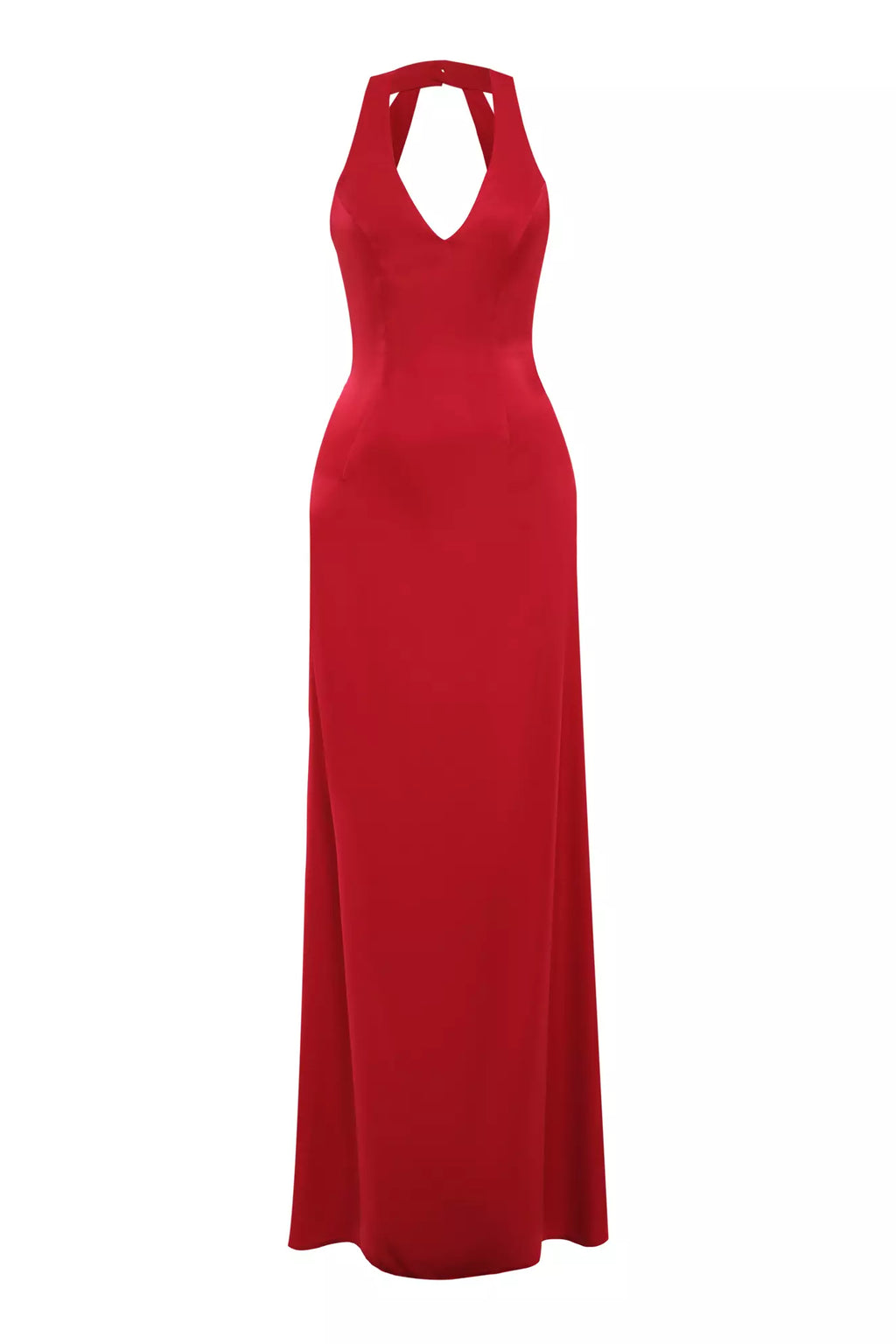 Red Satin Long Dress