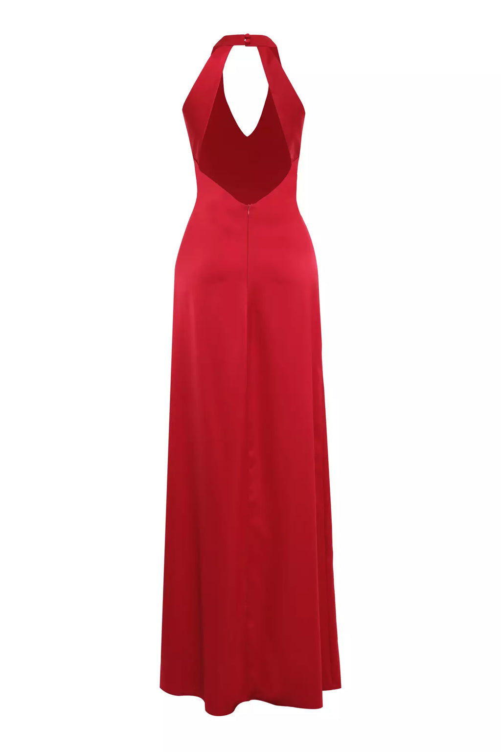 Red Satin Maxi Dress
