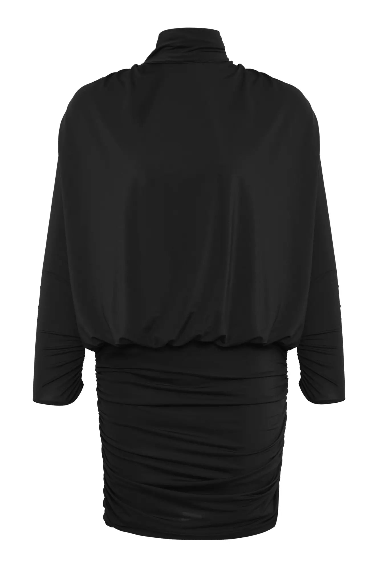 Black Knitted Long Sleeve Mini Dress