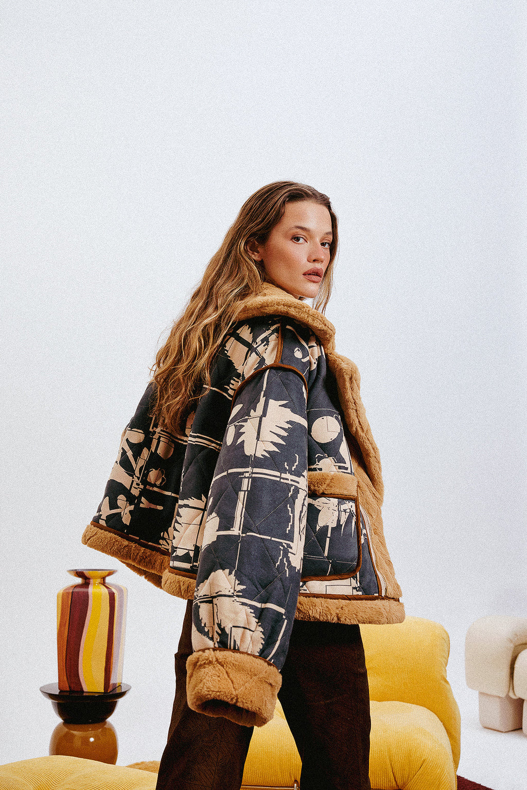 Soprano Reversible Faux Suede Jacket