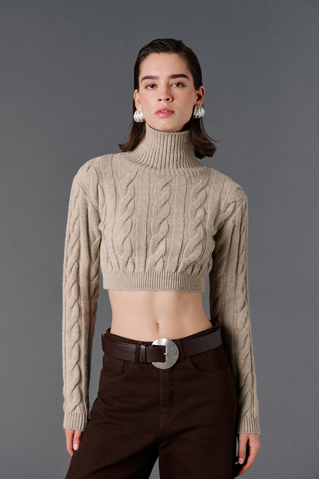 Knit Crop Top - Mink