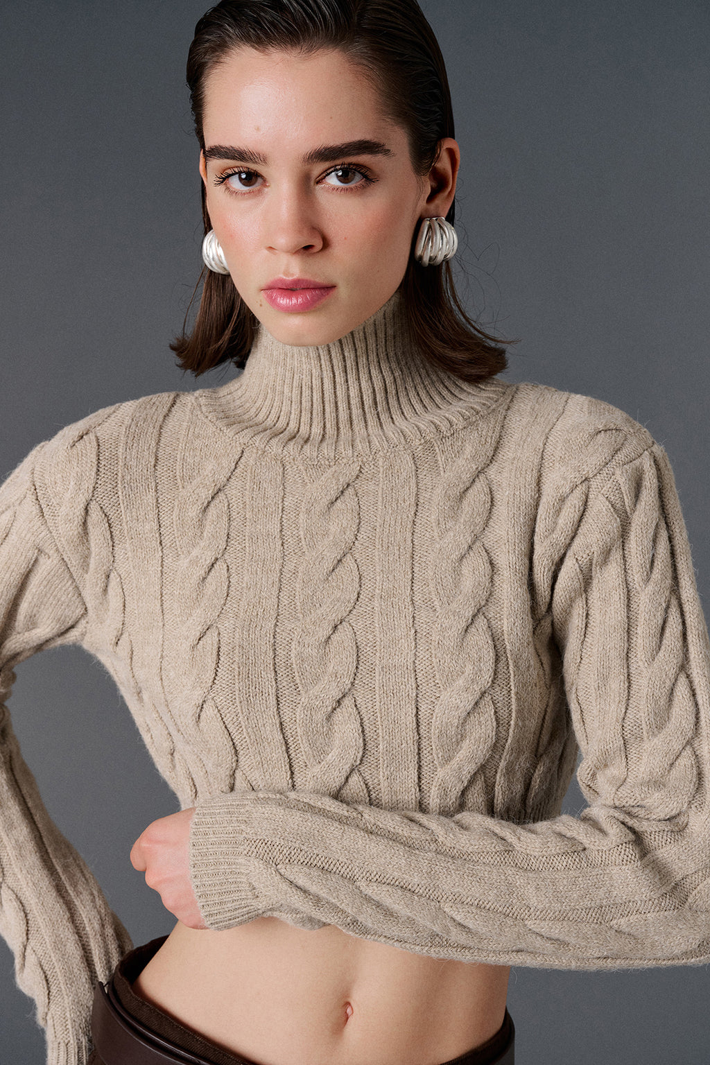 Knit Crop Top - Mink