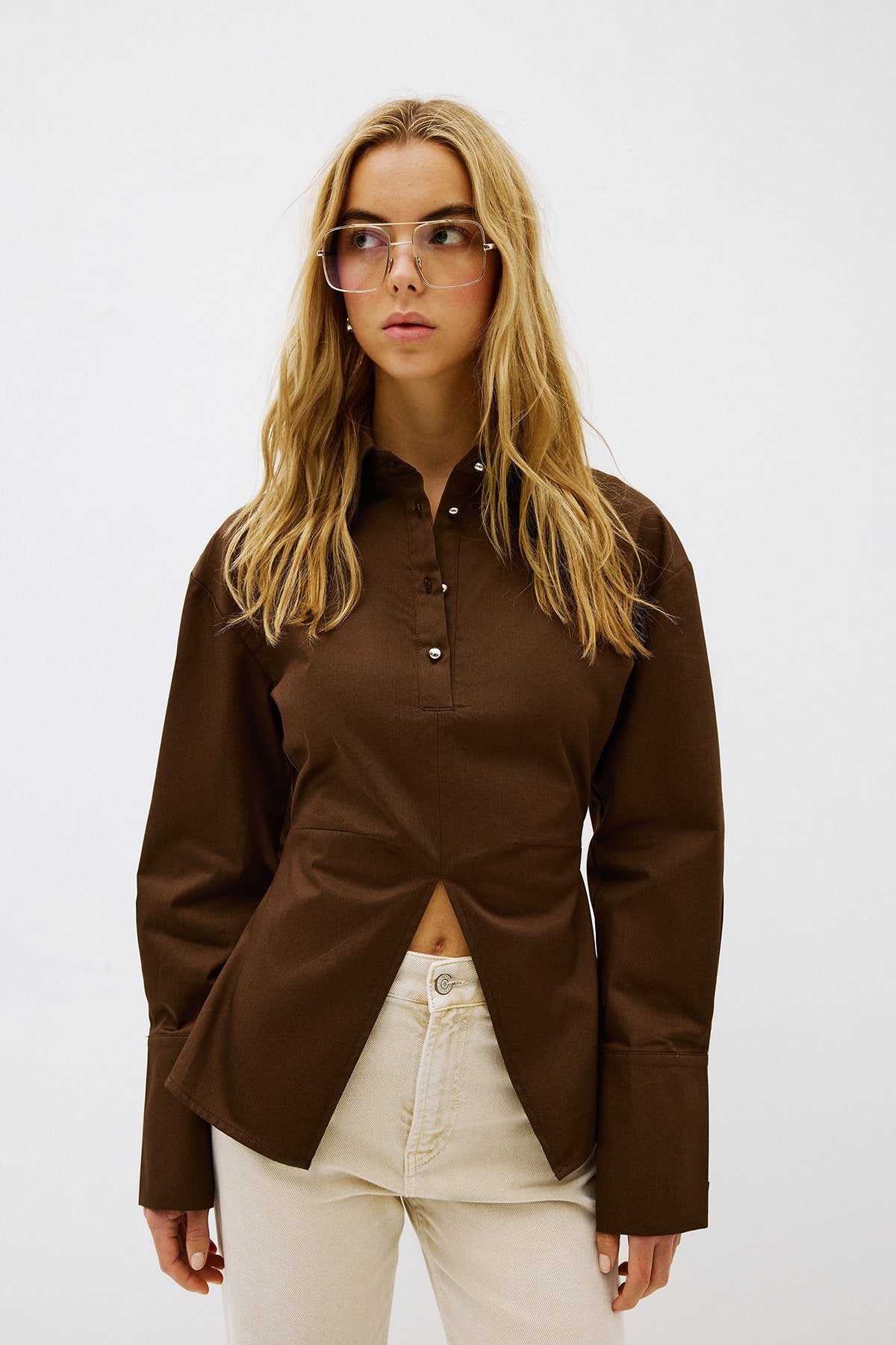 Feminine Cut Shirt - Brown