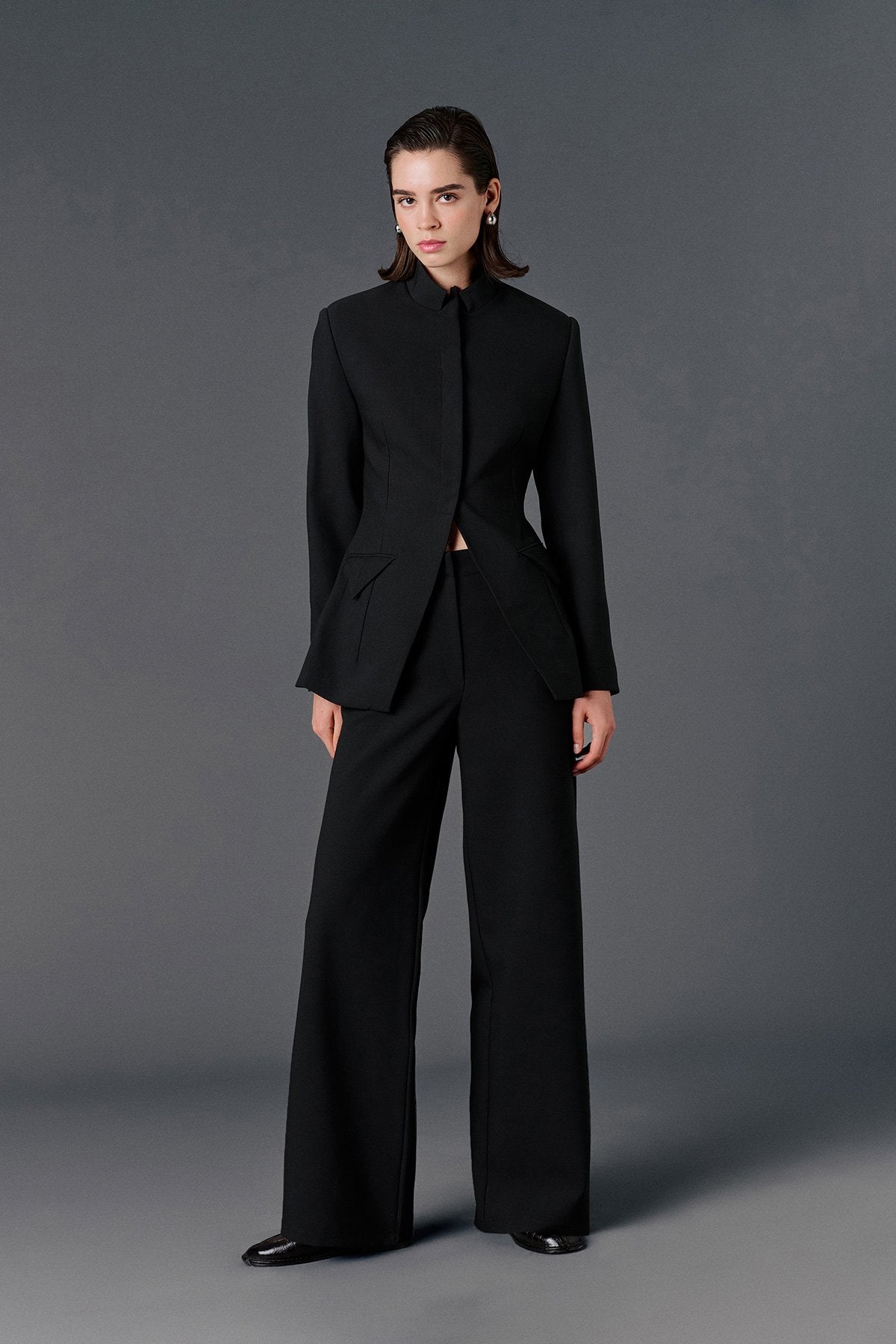 High Neck Fitted Blazer