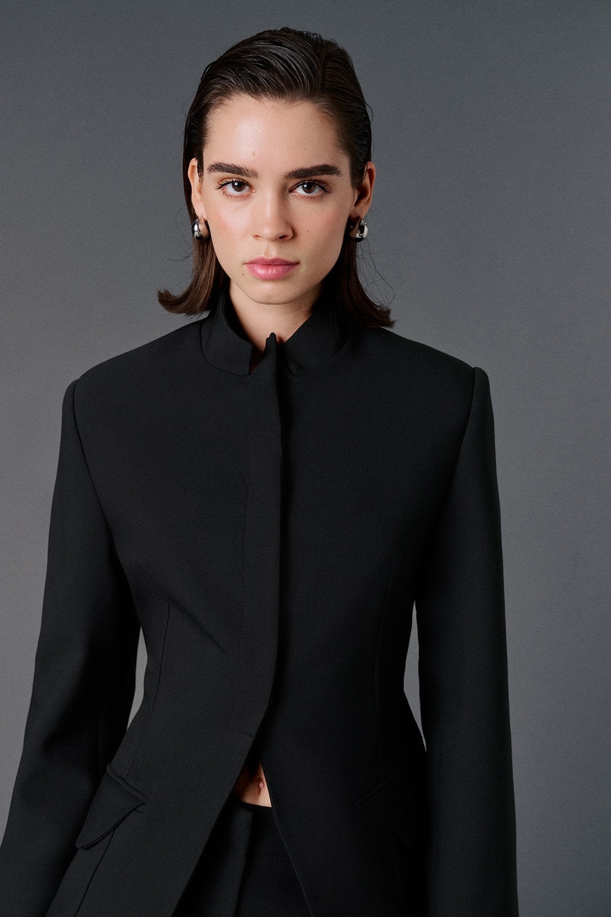 High Neck Fitted Blazer