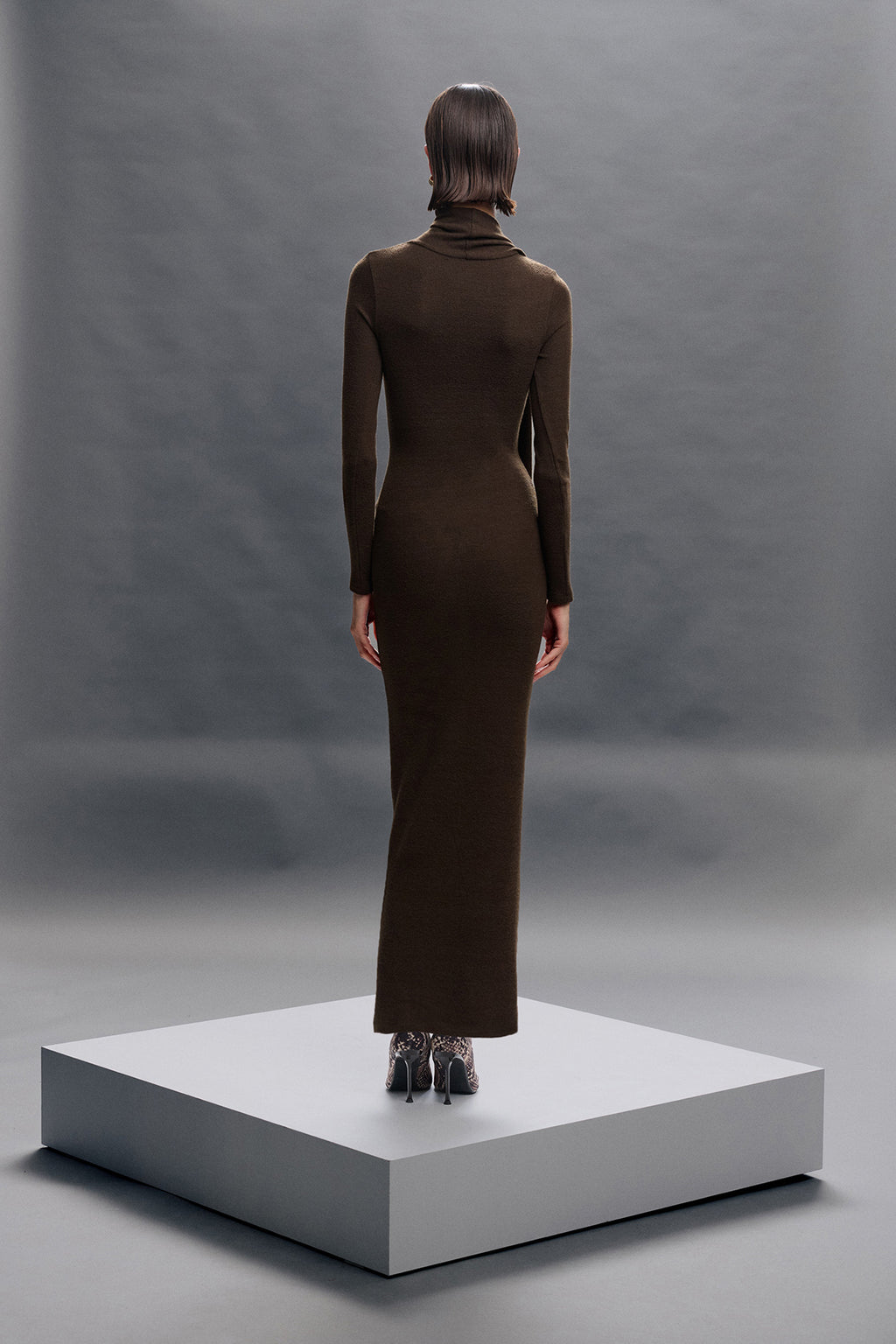 Exlusive Collar Maxi Dress - Brown