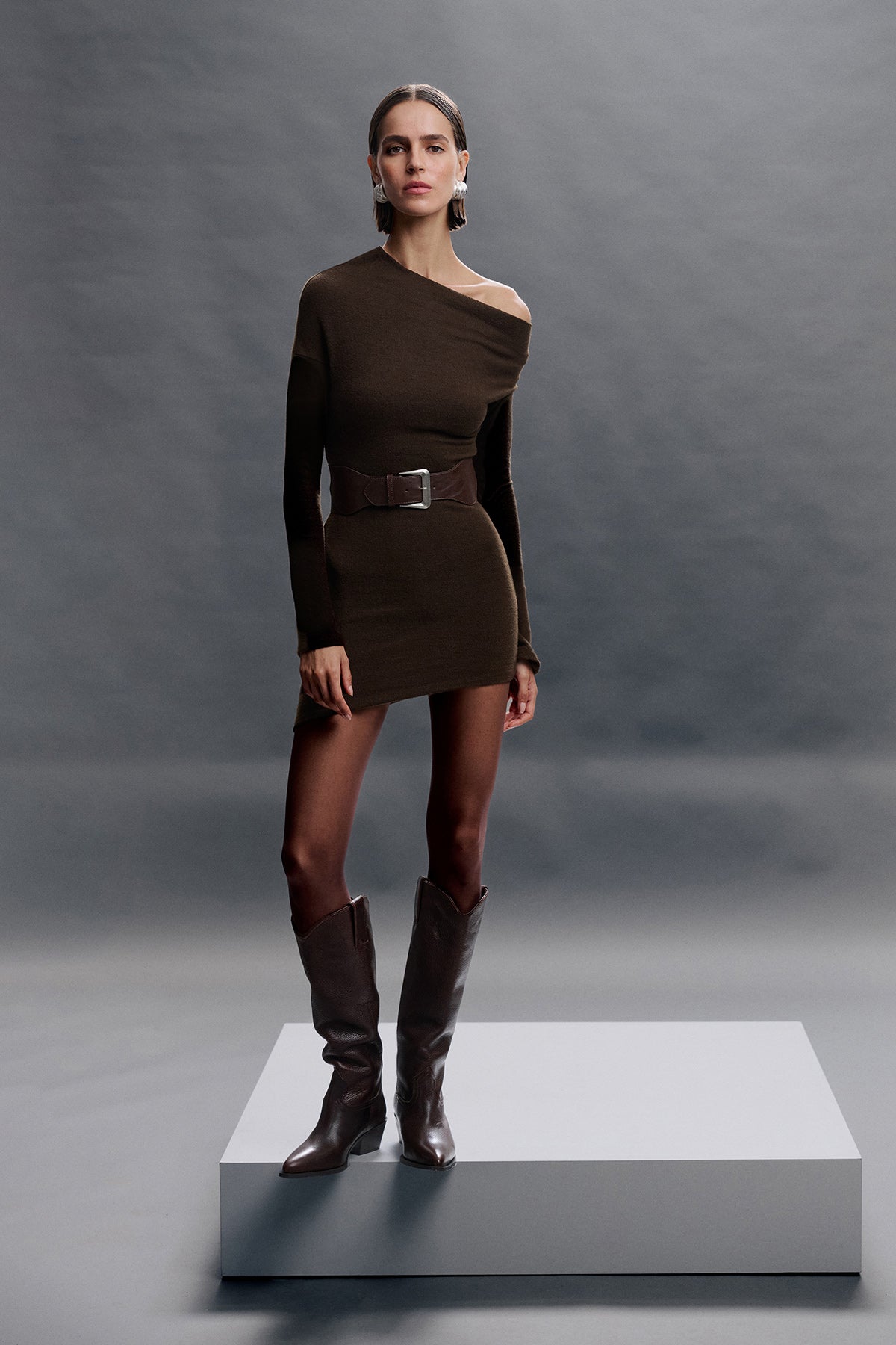 Asymmetric Belt Dress