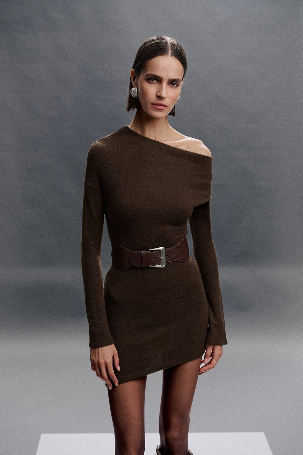 Asymmetric Belt Dress