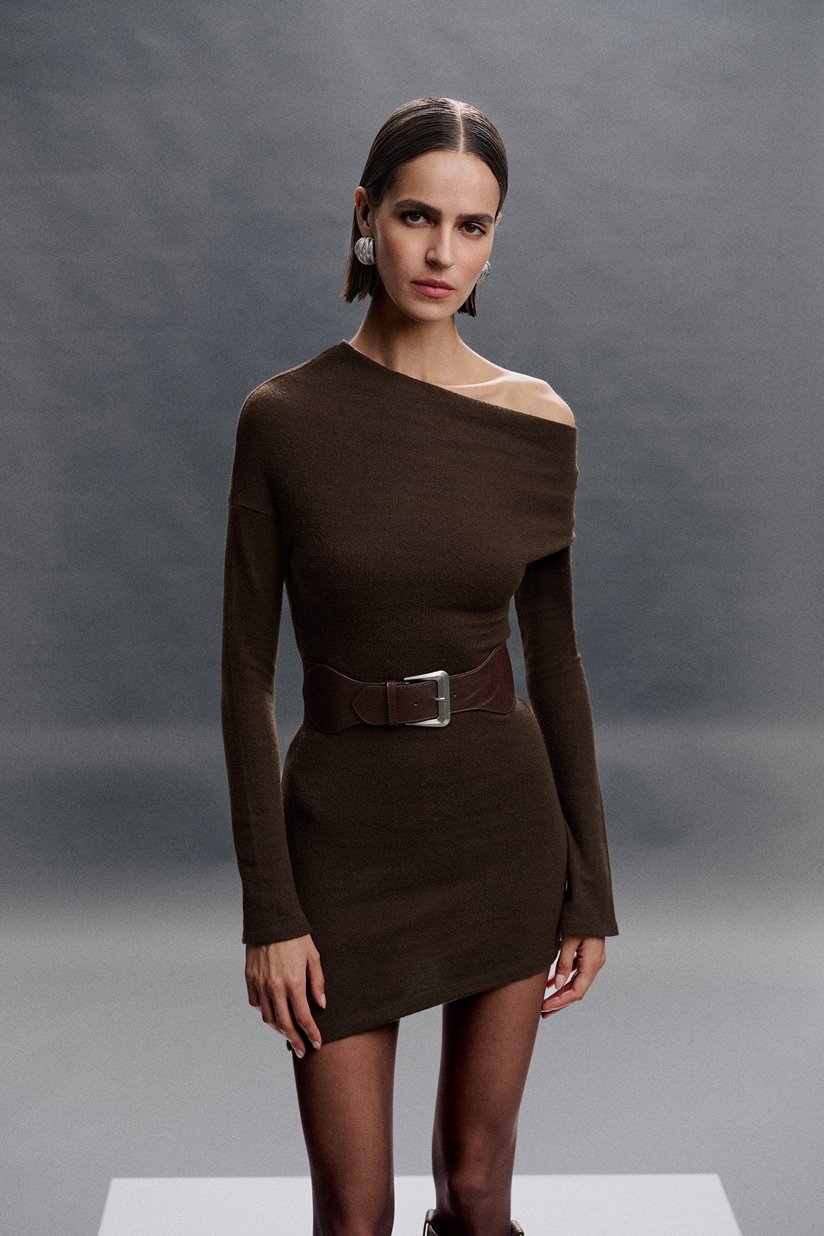 Asymmetric Belt Dress