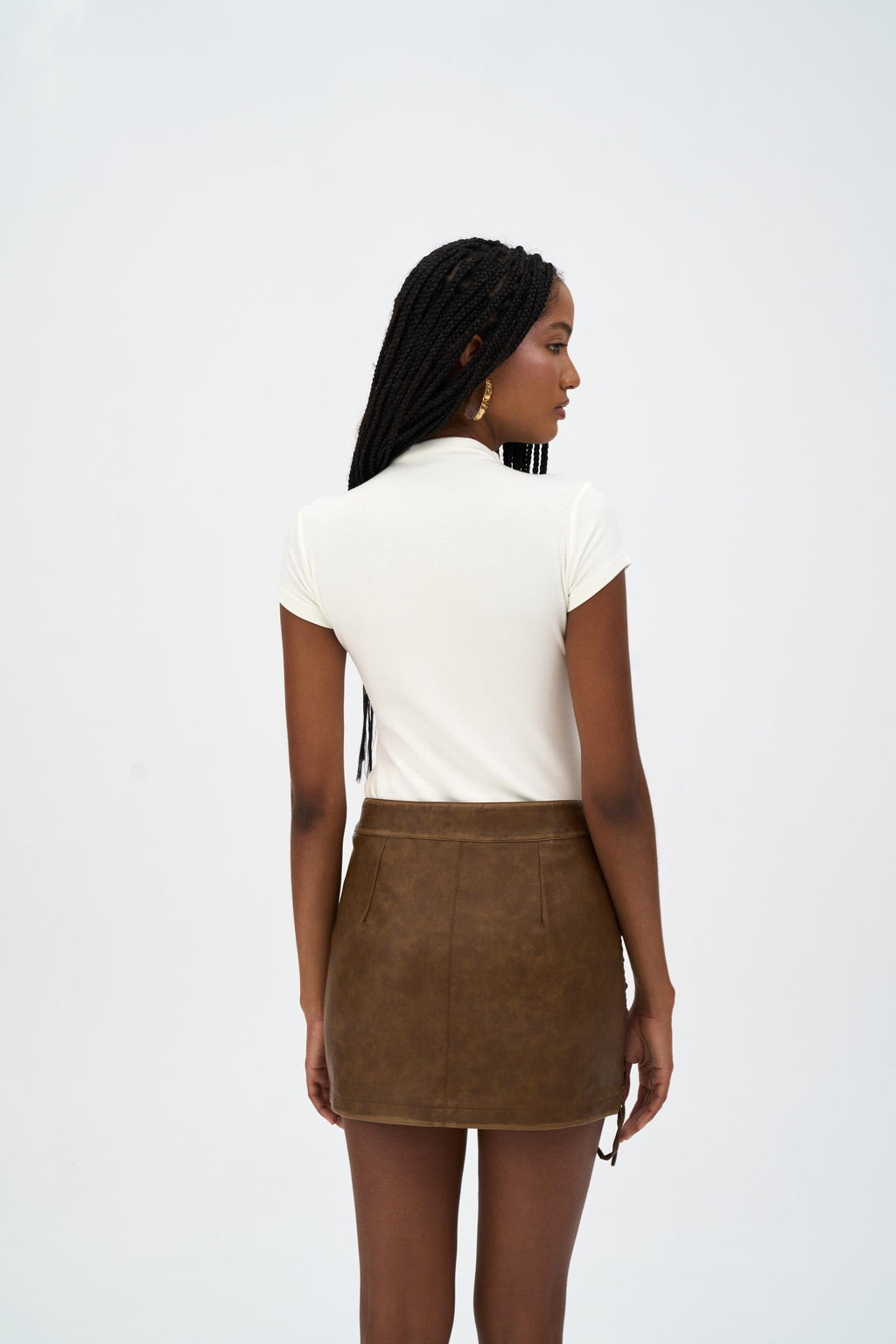 Laced Up Leather Skirt