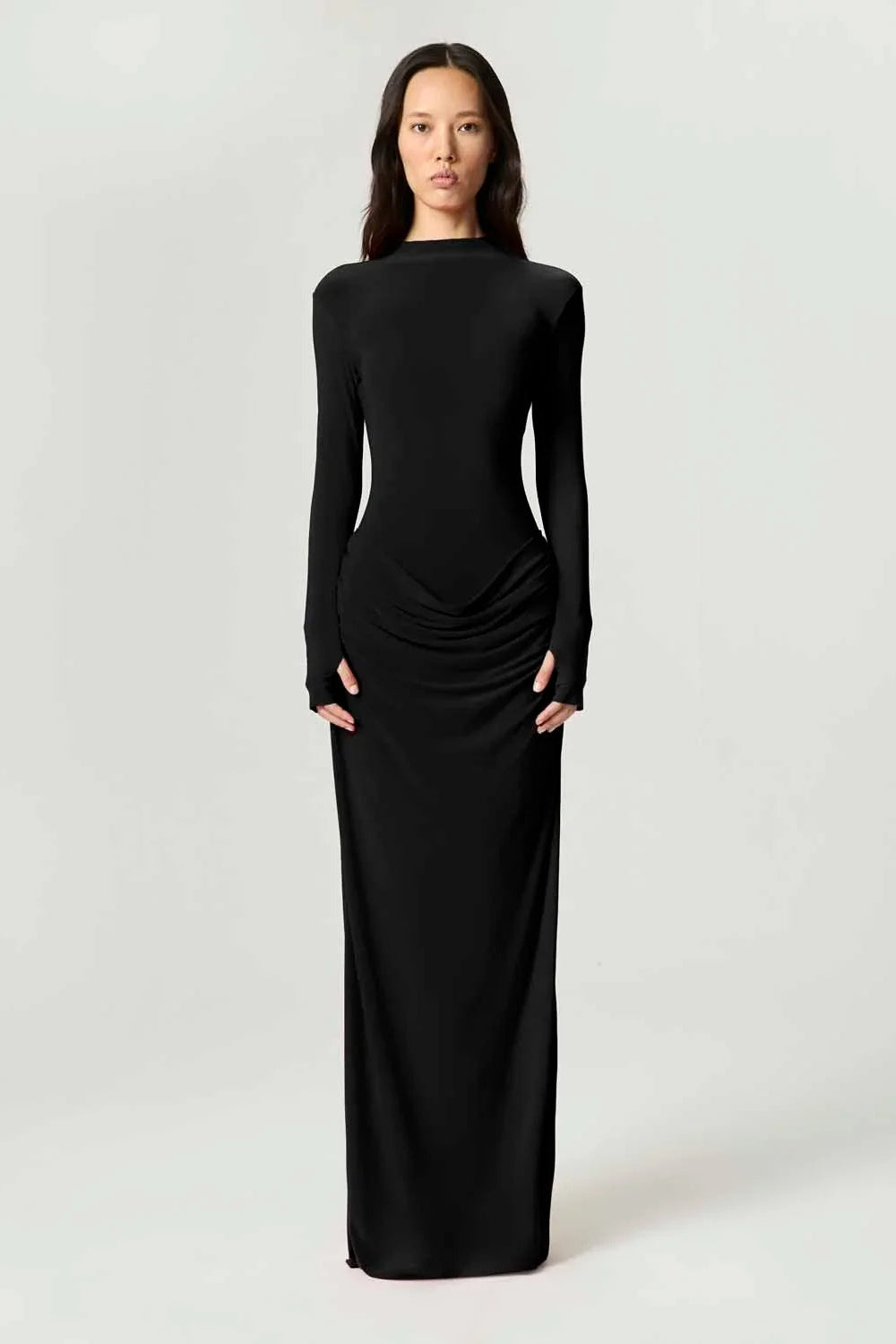 Turtleneck Maxi Dress - Black