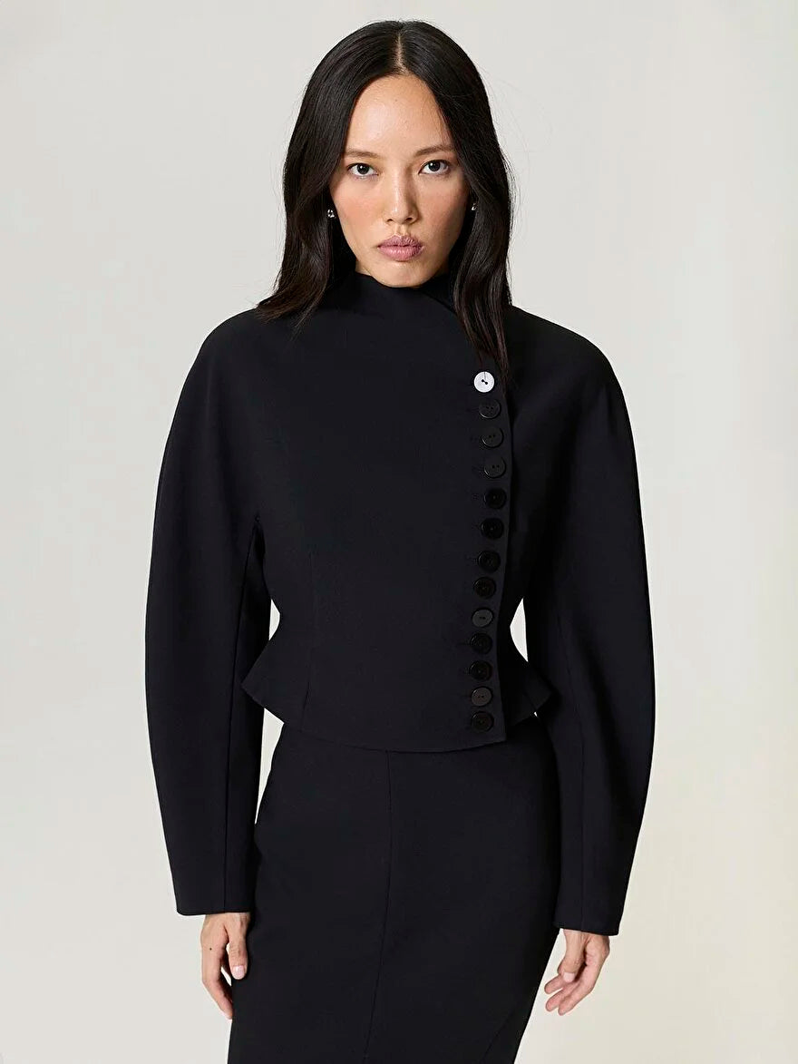 Asymmetrical Buttoned Jacket