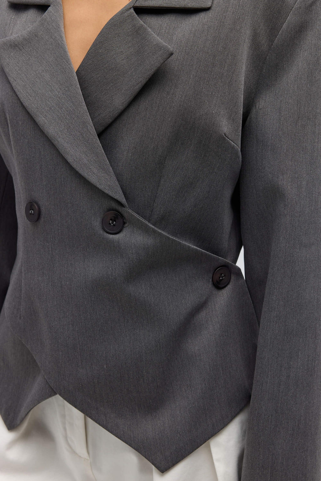 Triangle Detailed Blazer - Grey