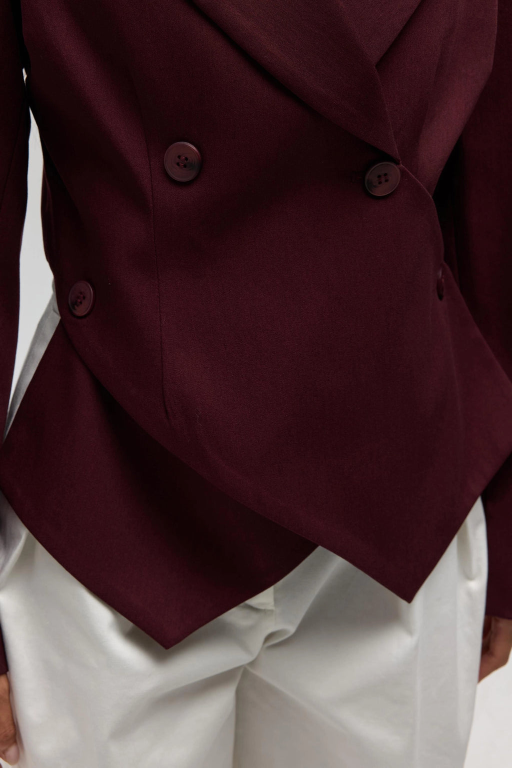Triangle Detailed Blazer - Burgundy