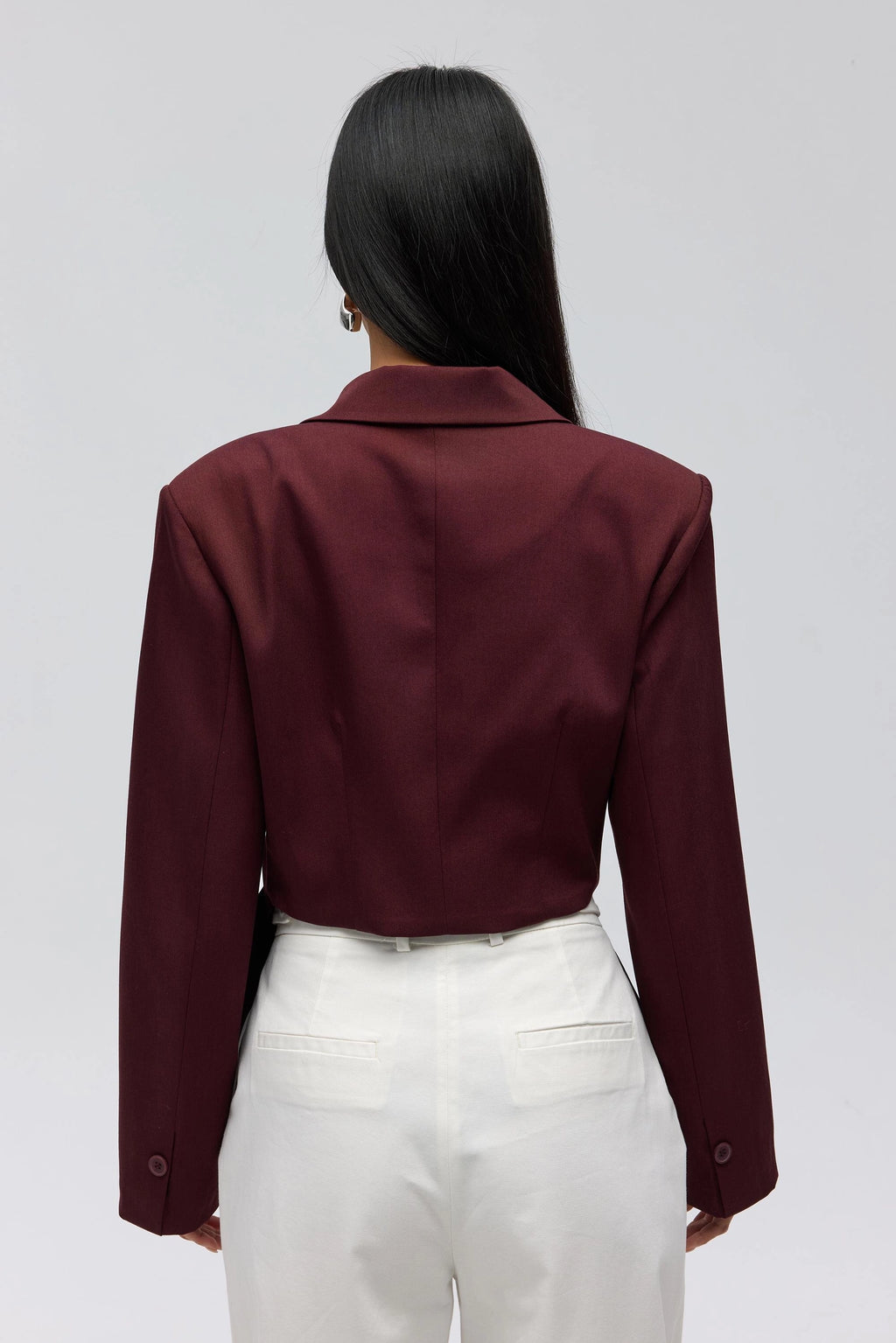 Triangle Detailed Blazer - Burgundy