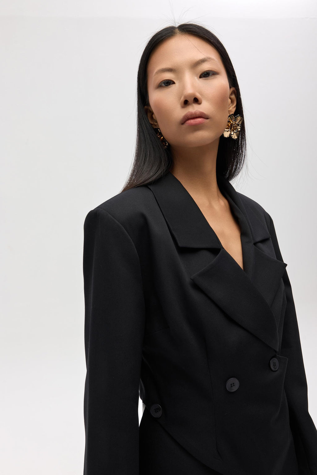Triangle Detailed Blazer - Black