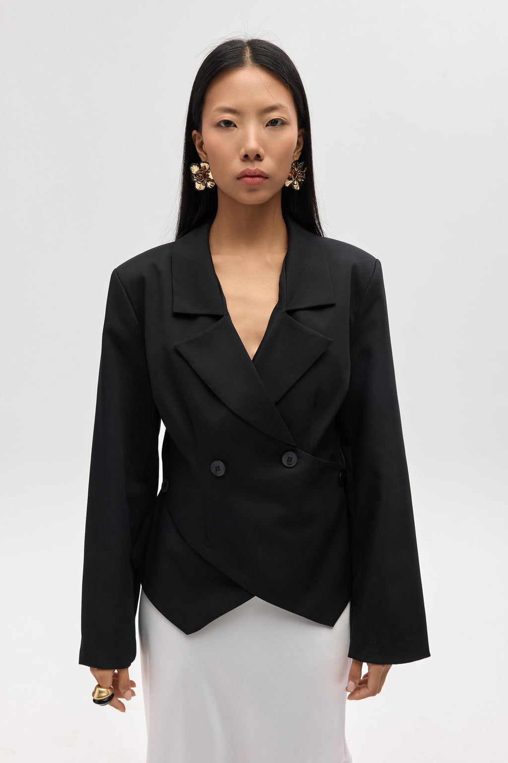Triangle Detailed Blazer - Black
