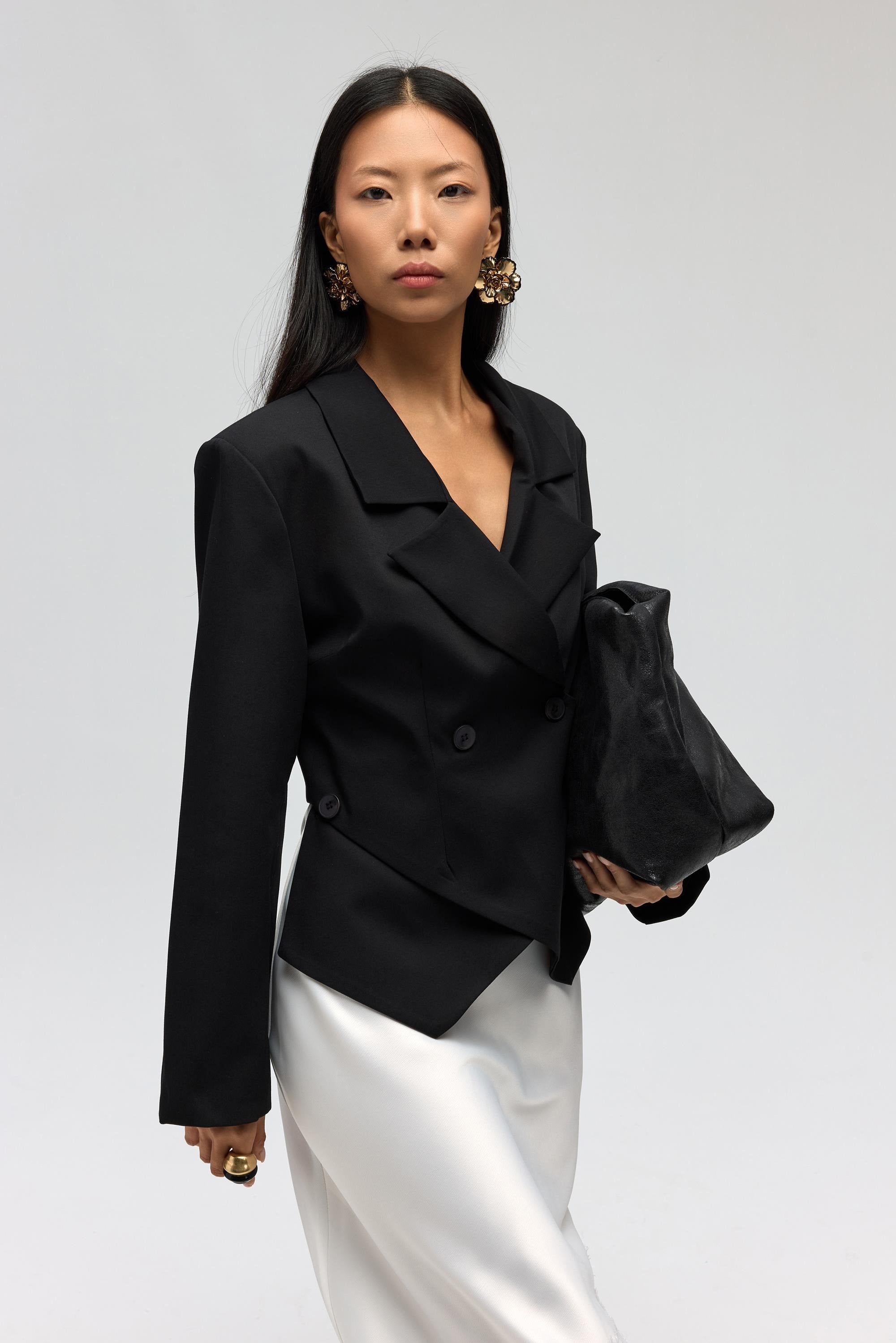 Triangle Detailed Blazer - Black