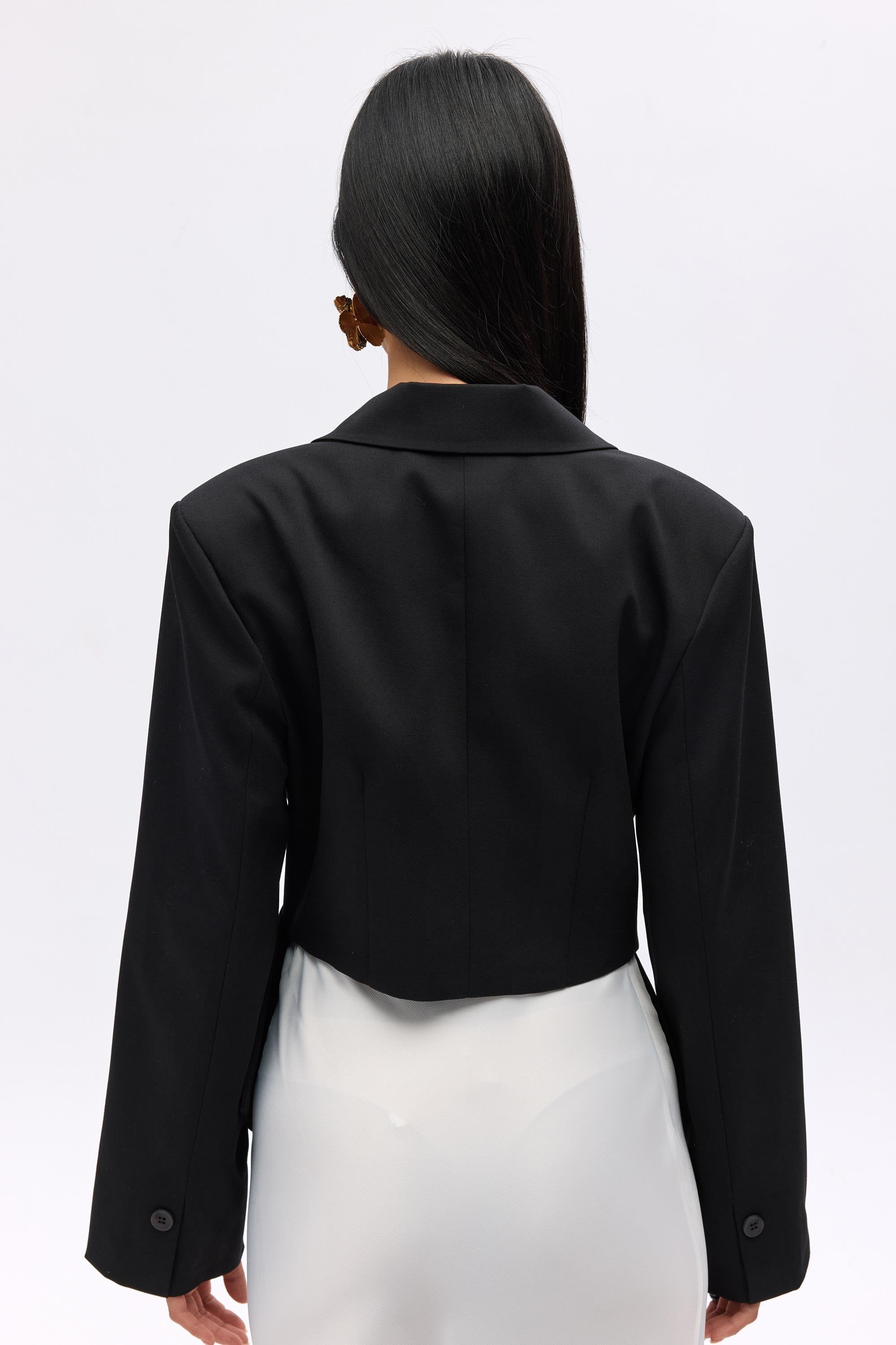 Triangle Detailed Blazer - Black