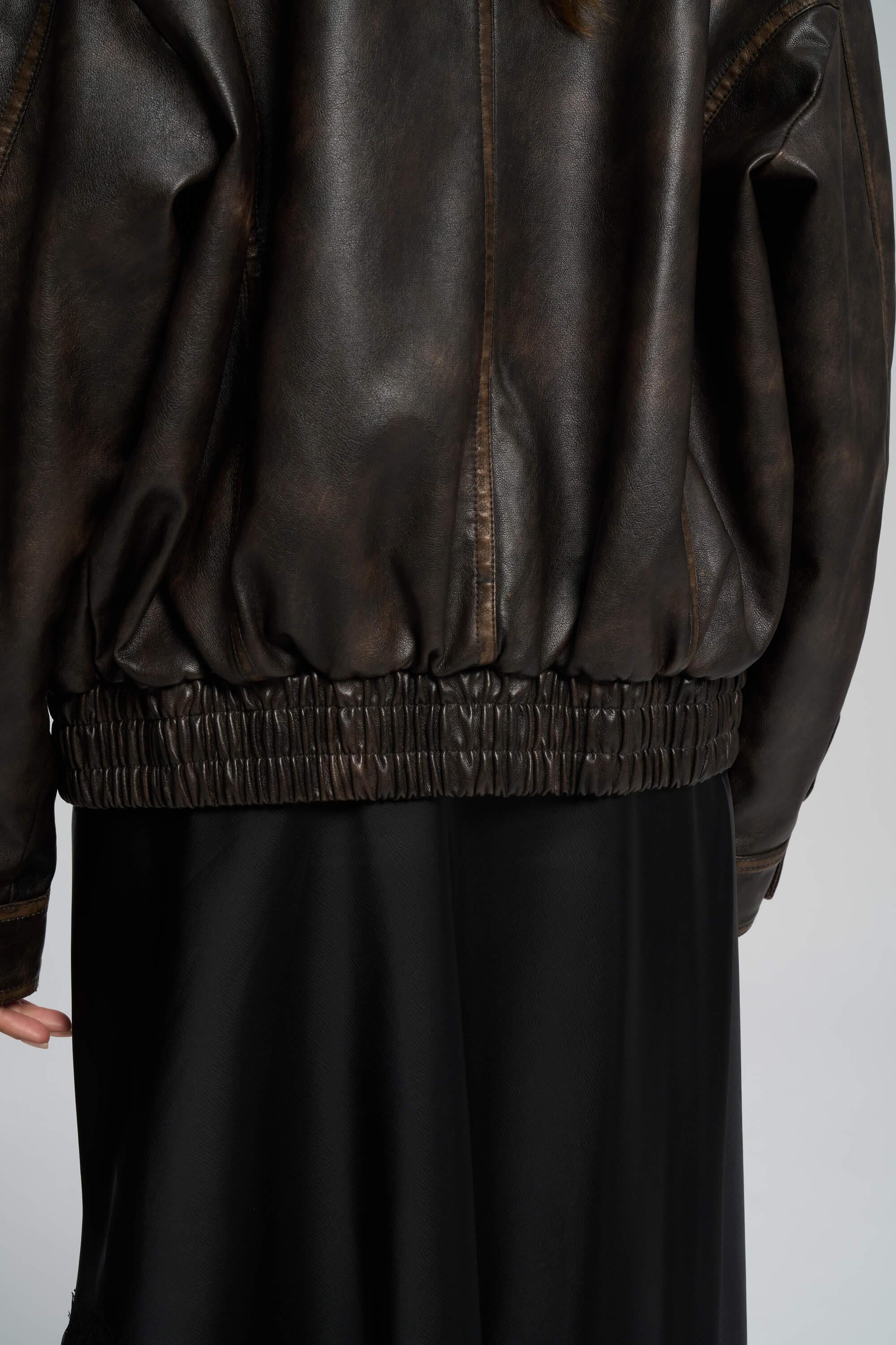 Oversized Leather Brown Jacket