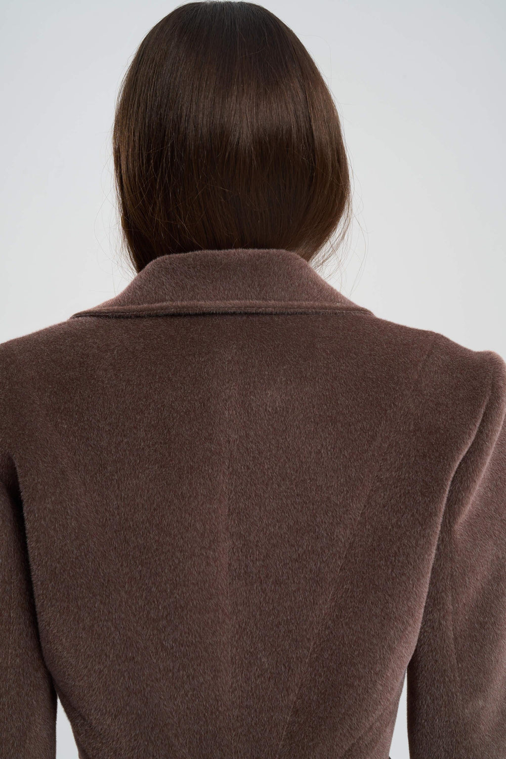 Textured Cropped Blazer - Brown